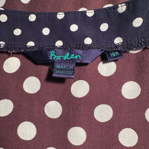 Boden Brown and White Polka Dotted Dress ~ marked size 16R comparable to US 12 - Picture 5 of 10